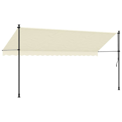 vidaXL Retractable Awning Cream 400x150 cm Fabric and Steel