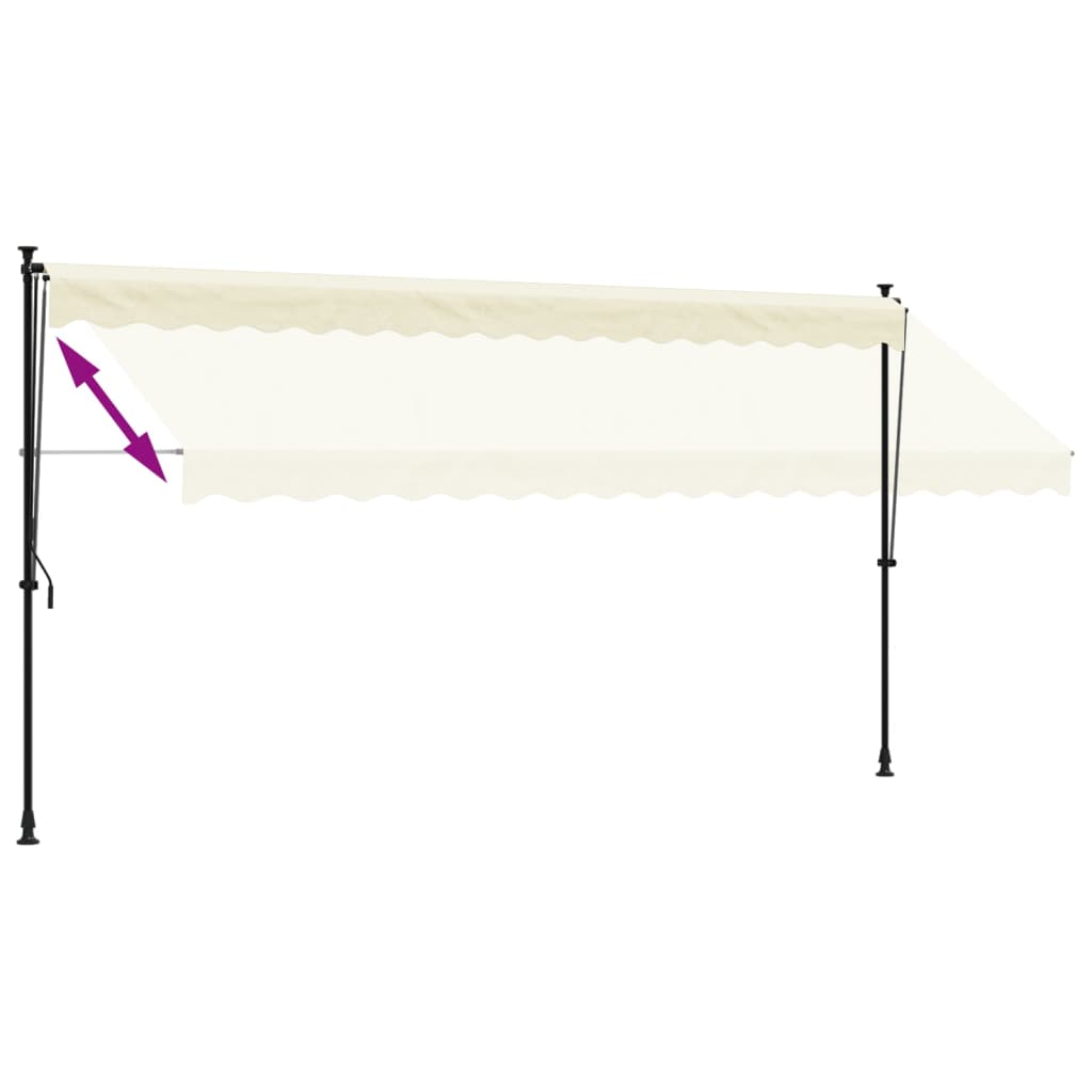 vidaXL Retractable Awning Cream 400x150 cm Fabric and Steel
