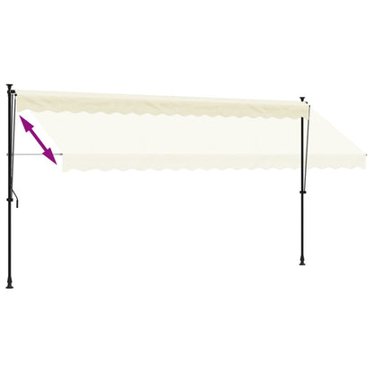 vidaXL Retractable Awning Cream 400x150 cm Fabric and Steel