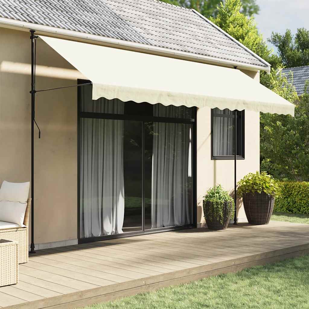vidaXL Retractable Awning Cream 400x150 cm Fabric and Steel