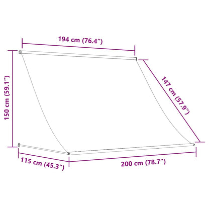 vidaXL Retractable Awning Anthracite 200x150 cm Fabric and Steel