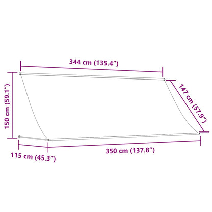 vidaXL Retractable Awning Anthracite 350x150 cm Fabric and Steel