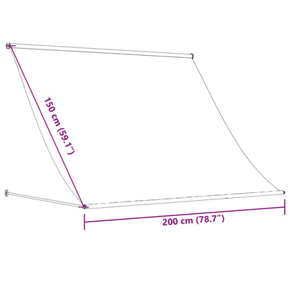 vidaXL Retractable Awning Cream 200x150 cm Fabric and Steel