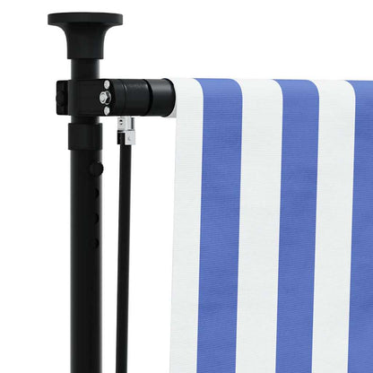 vidaXL Outdoor Roller Blind Blue and White 100x270 cm Fabric&Steel