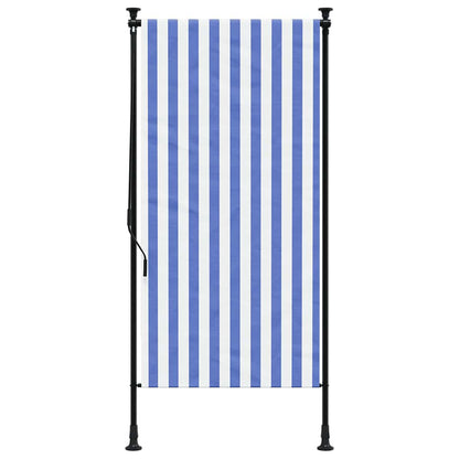 vidaXL Outdoor Roller Blind Blue and White 120x270 cm Fabric&Steel