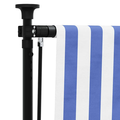 vidaXL Outdoor Roller Blind Blue and White 120x270 cm Fabric&Steel