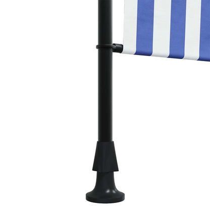 vidaXL Outdoor Roller Blind Blue and White 150x270 cm Fabric&Steel