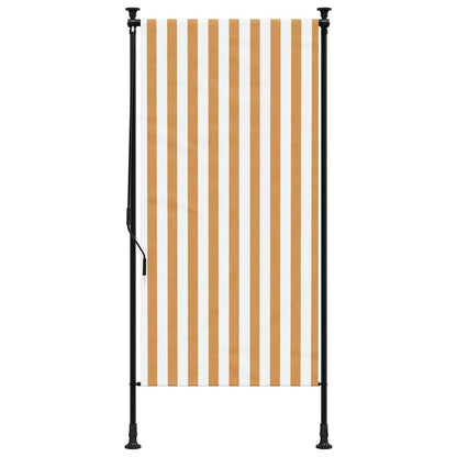 vidaXL Outdoor Roller Blind Orange and White 100x270 cm Fabric&Steel