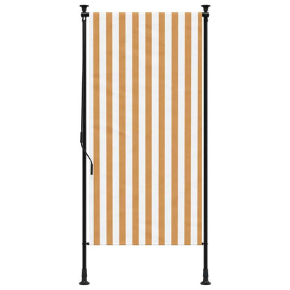 vidaXL Outdoor Roller Blind Orange and White 100x270 cm Fabric&Steel