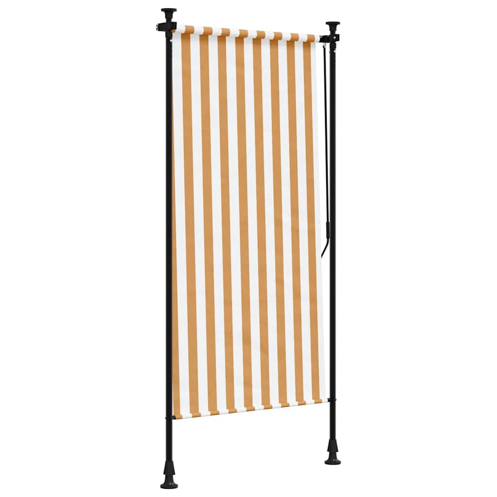 vidaXL Outdoor Roller Blind Orange and White 100x270 cm Fabric&Steel