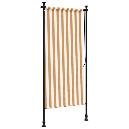 vidaXL Outdoor Roller Blind Orange and White 100x270 cm Fabric&Steel