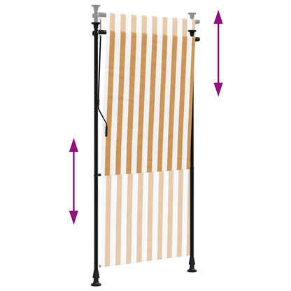 vidaXL Outdoor Roller Blind Orange and White 100x270 cm Fabric&Steel