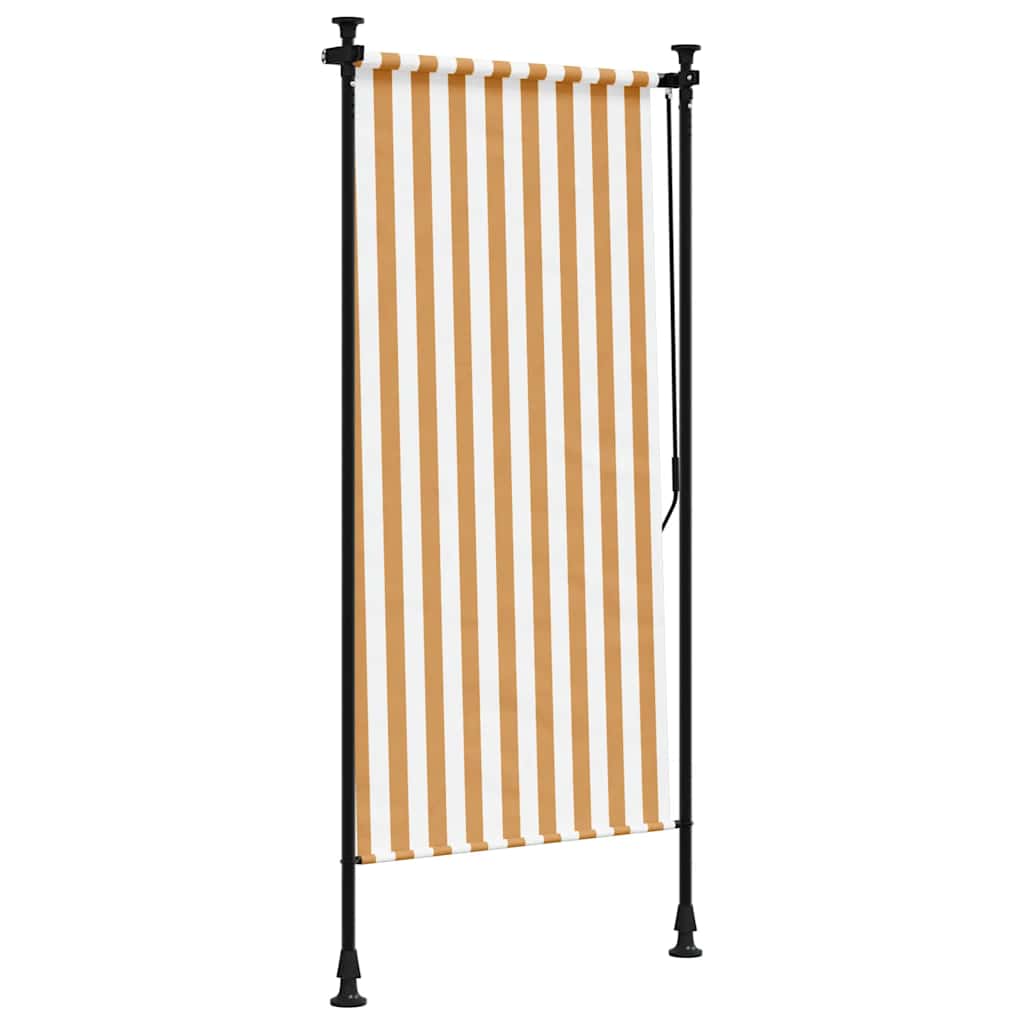 vidaXL Outdoor Roller Blind Orange and White 120x270 cm Fabric&Steel