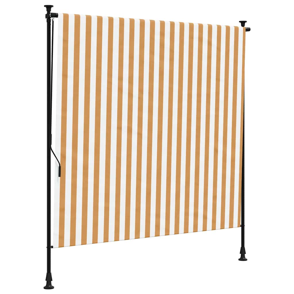 vidaXL Outdoor Roller Blind Orange and White 150x270 cm Fabric&Steel