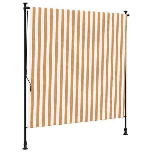 vidaXL Outdoor Roller Blind Orange and White 150x270 cm Fabric&Steel