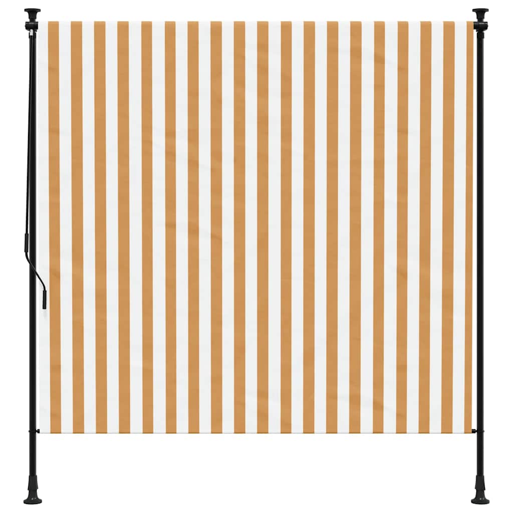 vidaXL Outdoor Roller Blind Orange and White 150x270 cm Fabric&Steel