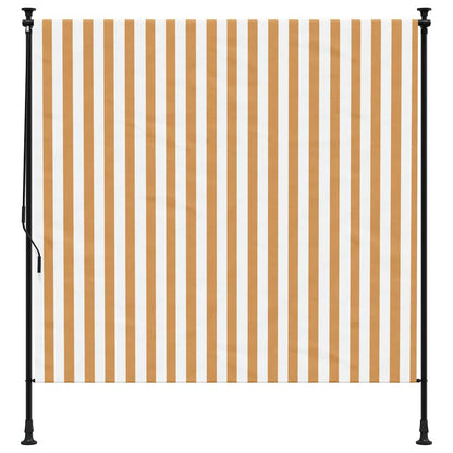vidaXL Outdoor Roller Blind Orange and White 150x270 cm Fabric&Steel