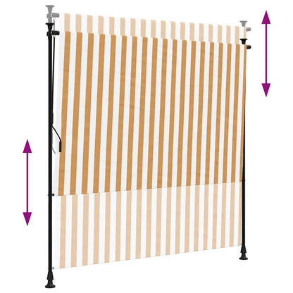 vidaXL Outdoor Roller Blind Orange and White 150x270 cm Fabric&Steel
