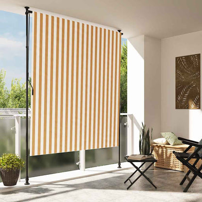 vidaXL Outdoor Roller Blind Orange and White 150x270 cm Fabric&Steel