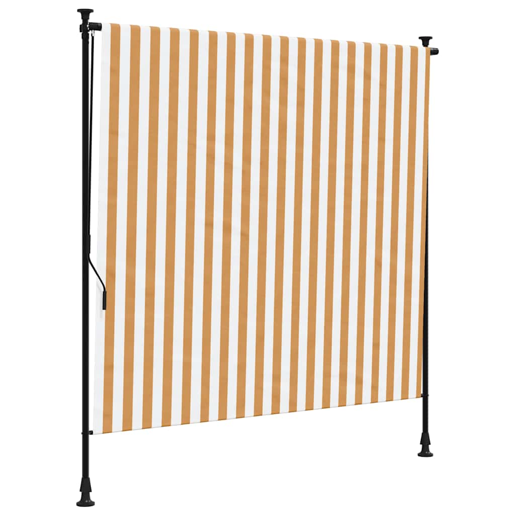 vidaXL Outdoor Roller Blind Orange and White 200x270 cm Fabric&Steel