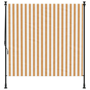 vidaXL Outdoor Roller Blind Orange and White 200x270 cm Fabric&Steel