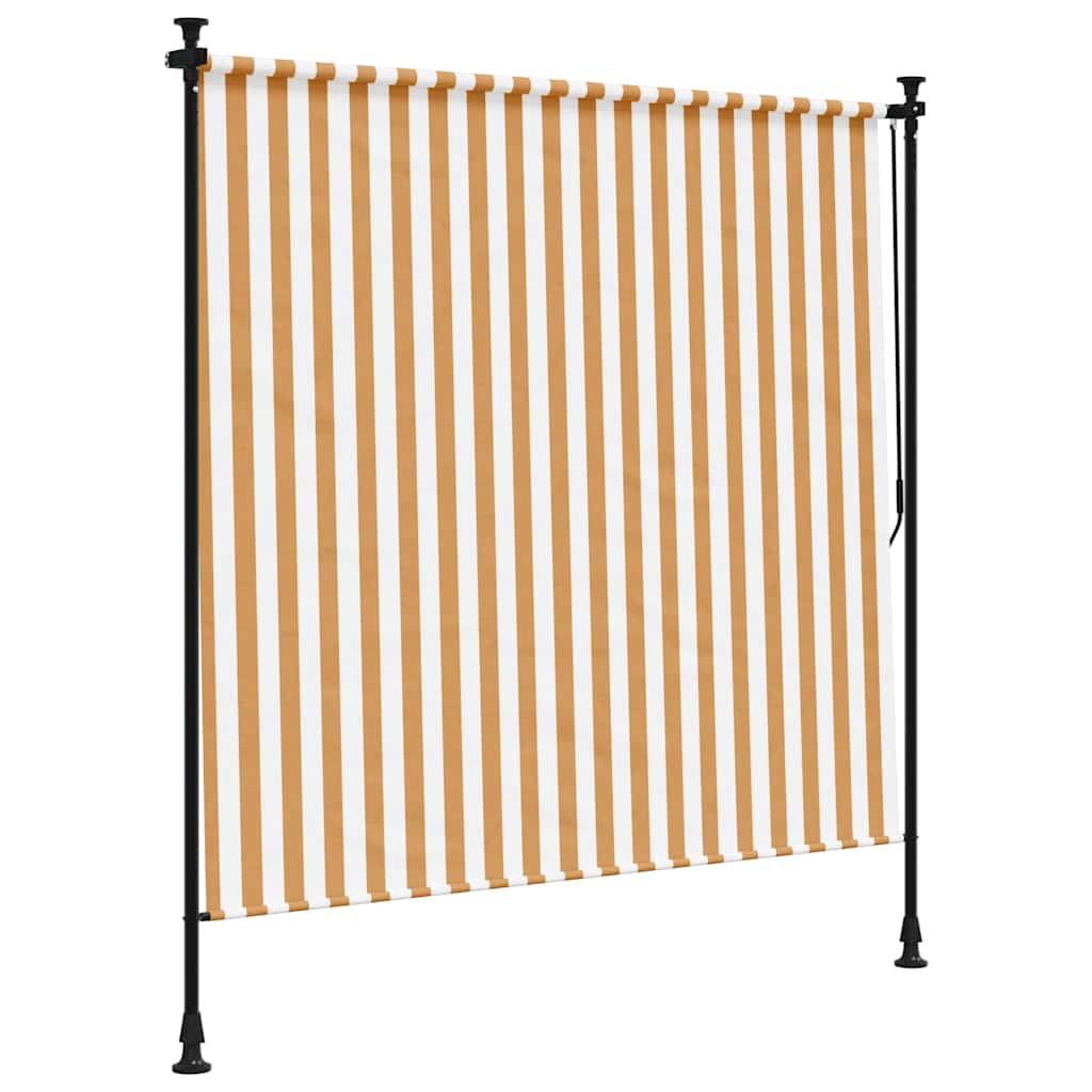 vidaXL Outdoor Roller Blind Orange and White 200x270 cm Fabric&Steel