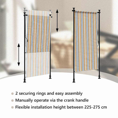 vidaXL Outdoor Roller Blind Yellow and White 100x270 cm Fabric&Steel