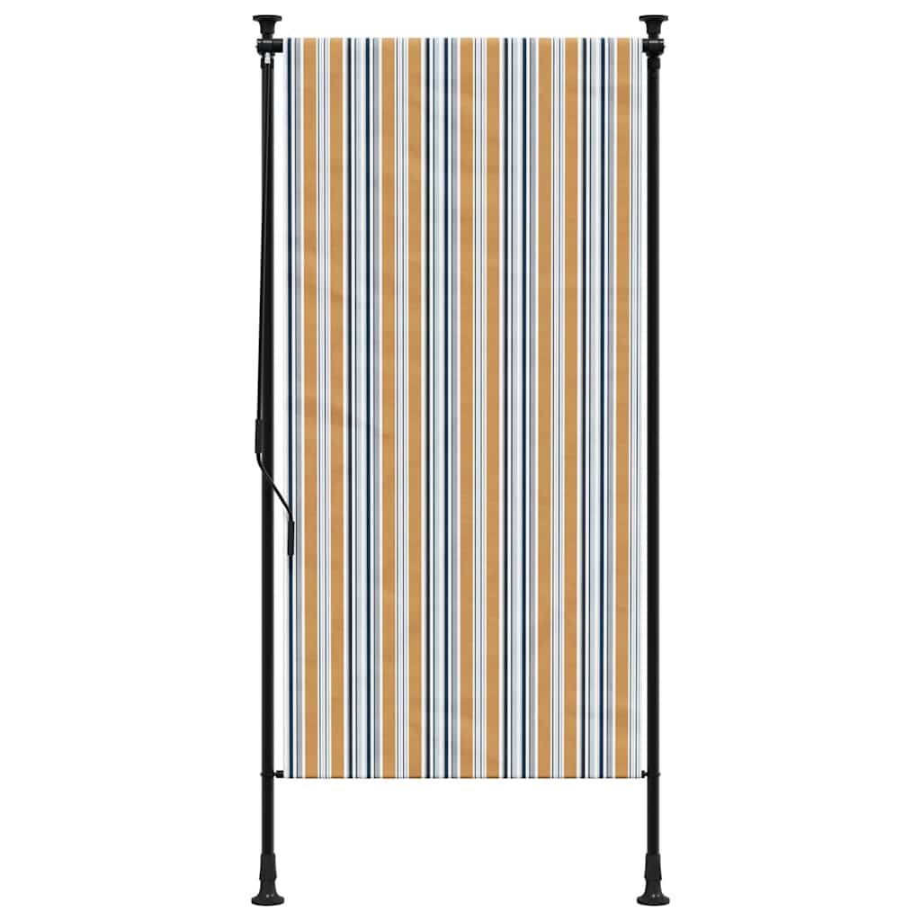 vidaXL Outdoor Roller Blind Yellow and White 120x270 cm Fabric&Steel