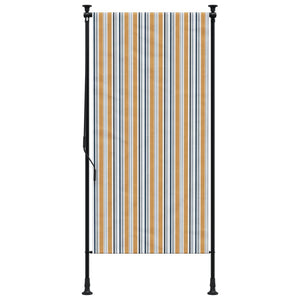 vidaXL Outdoor Roller Blind Yellow and White 120x270 cm Fabric&Steel