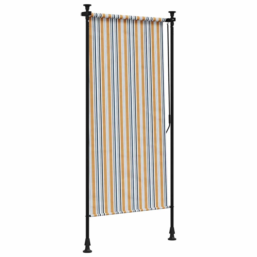 vidaXL Outdoor Roller Blind Yellow and White 120x270 cm Fabric&Steel