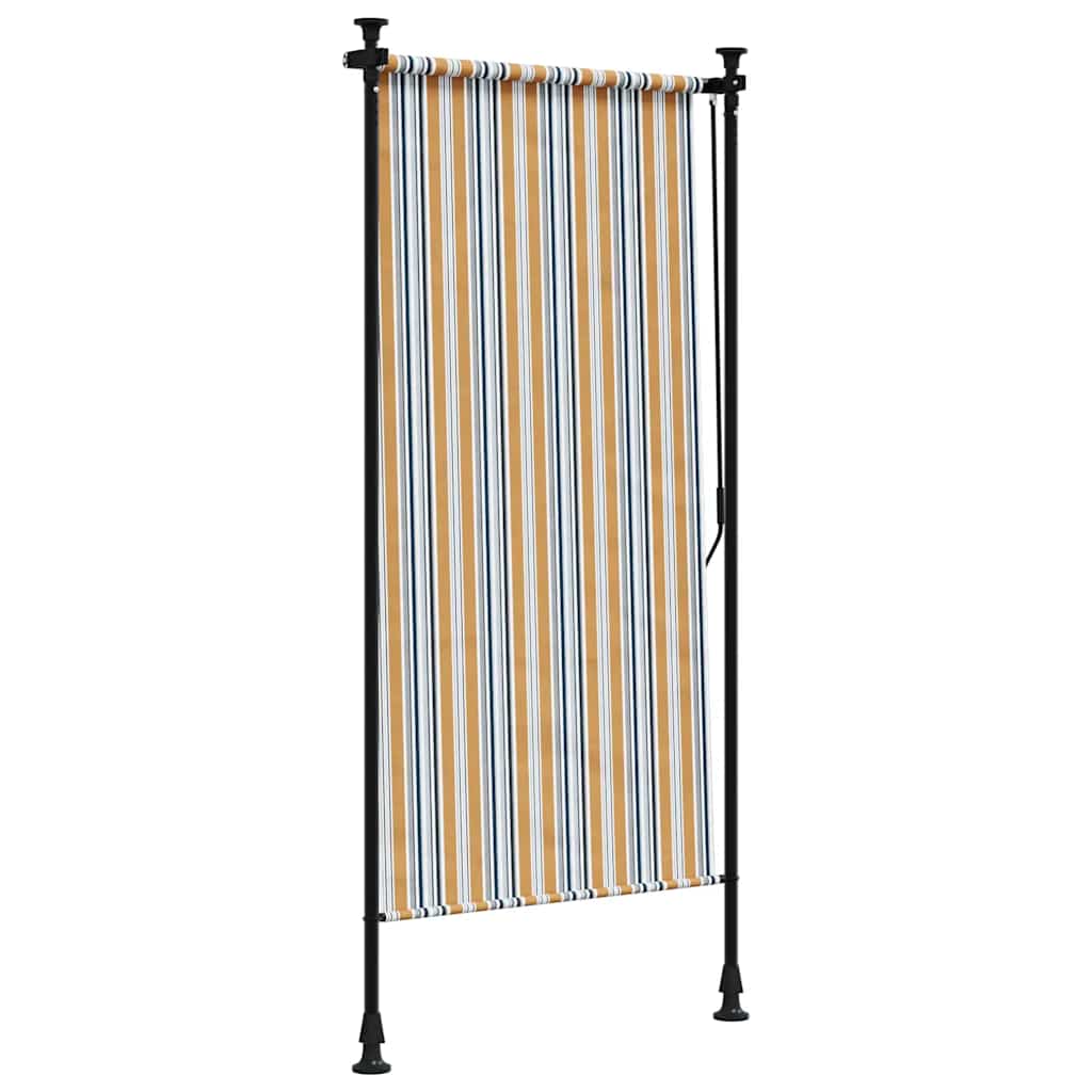 vidaXL Outdoor Roller Blind Yellow and White 120x270 cm Fabric&Steel