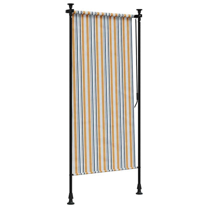 vidaXL Outdoor Roller Blind Yellow and White 120x270 cm Fabric&Steel