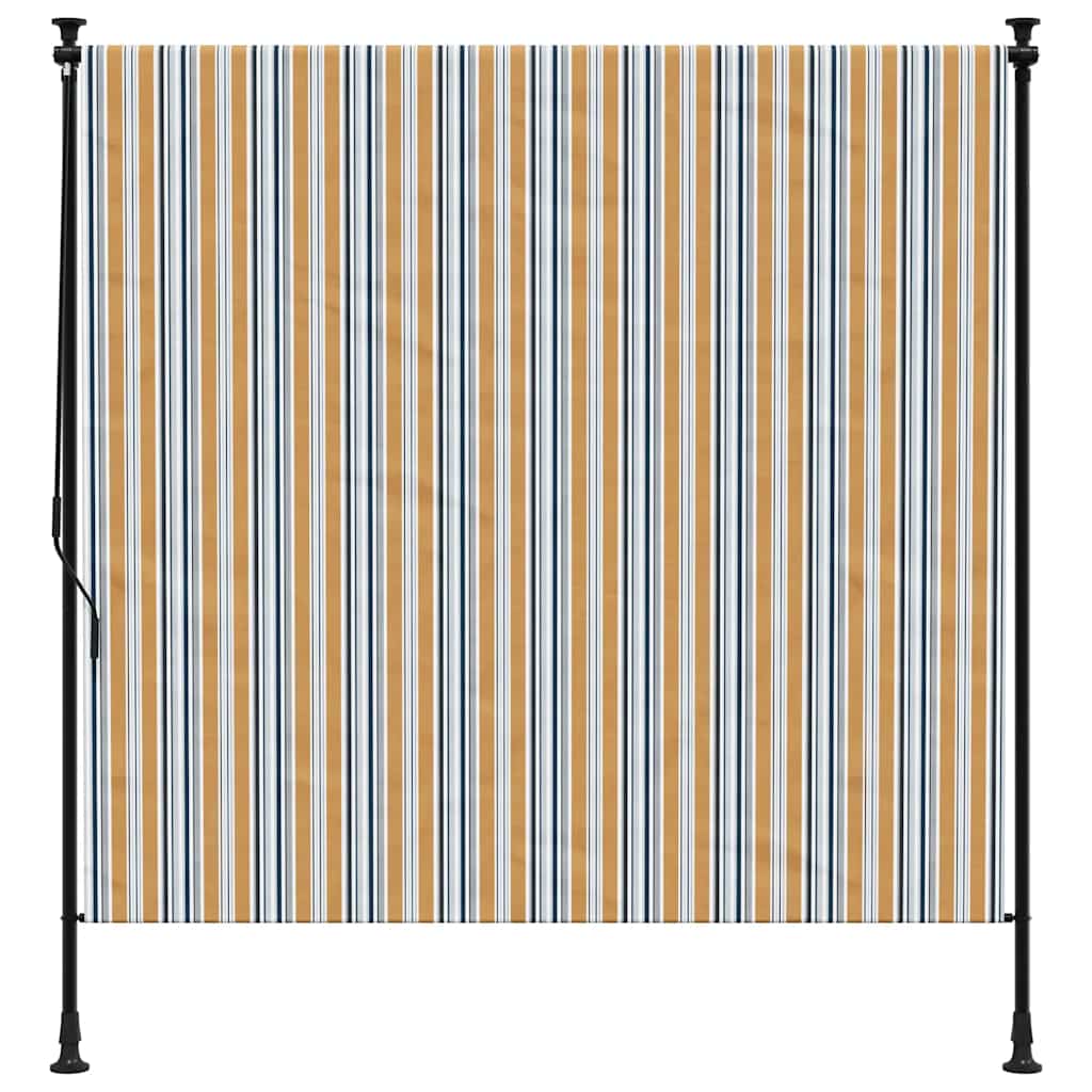 vidaXL Outdoor Roller Blind Yellow and White 150x270 cm Fabric&Steel