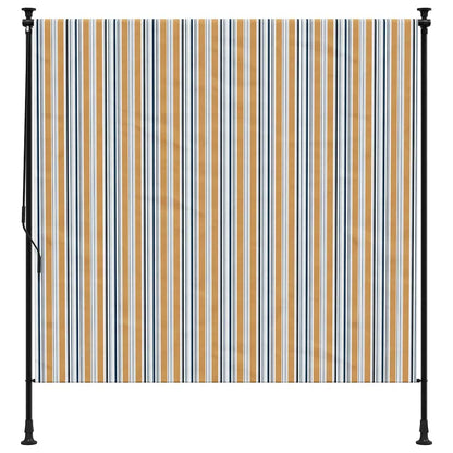 vidaXL Outdoor Roller Blind Yellow and White 150x270 cm Fabric&Steel