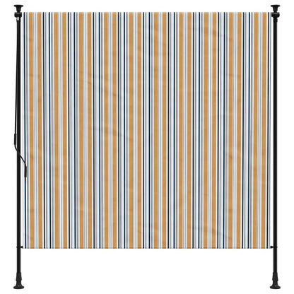 vidaXL Outdoor Roller Blind Yellow and White 150x270 cm Fabric&Steel