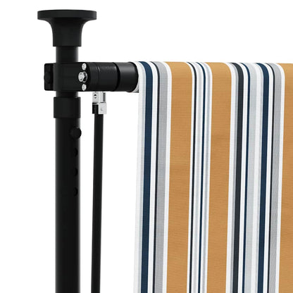 vidaXL Outdoor Roller Blind Yellow and White 150x270 cm Fabric&Steel