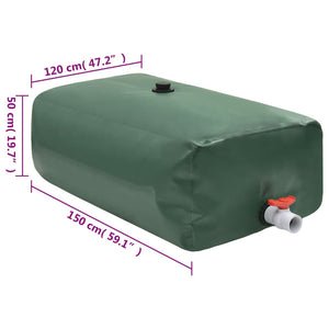 vidaXL Water Tank with Tap Foldable 1000 L PVC