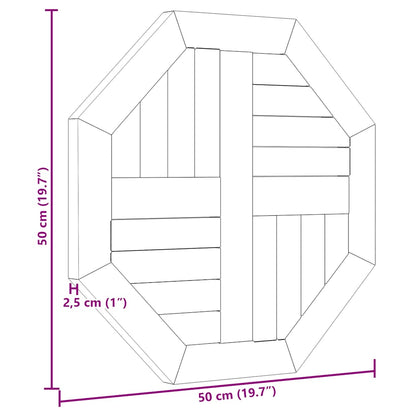 vidaXL Table Top 50x50x2.5 cm Octagonal Solid Wood Teak