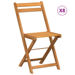 vidaXL Folding Bistro Chairs 8 pcs Solid Wood Acacia