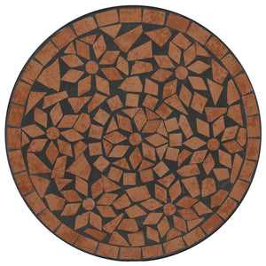 vidaXL Mosaic Bistro Set Terracotta Iron and Ceramic