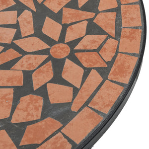 vidaXL Mosaic Bistro Set Terracotta Iron and Ceramic