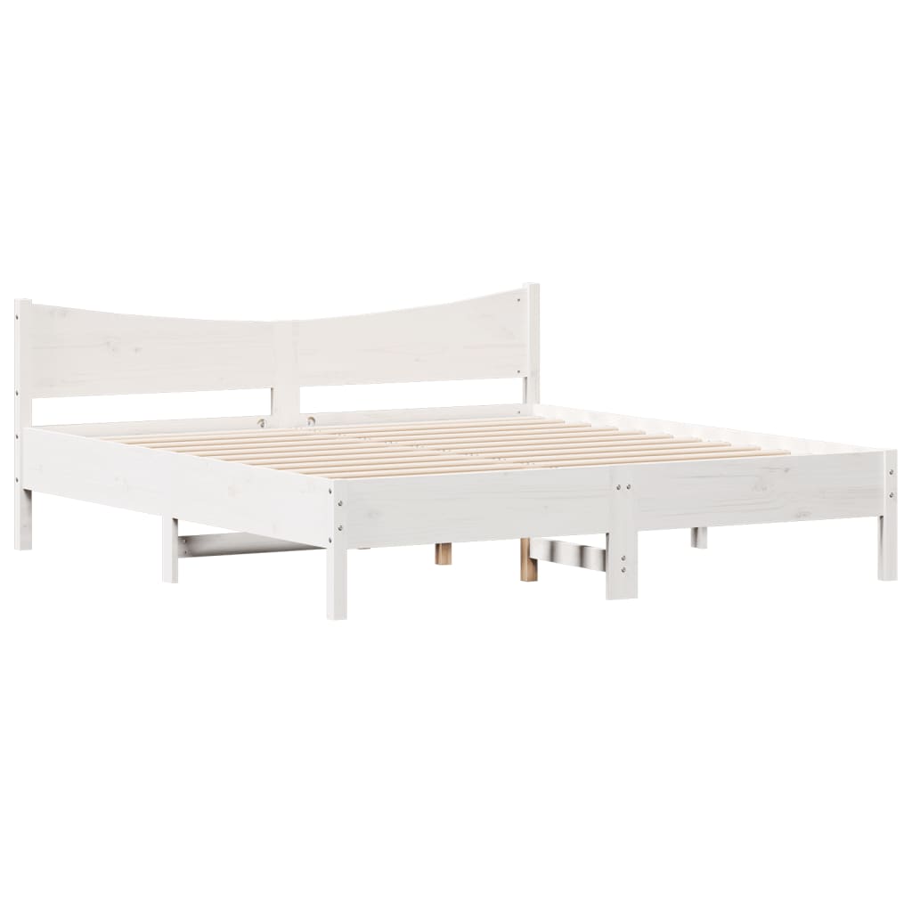 vidaXL Bed Frame without Mattress White 200x200 cm Solid Wood Pine