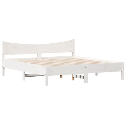 vidaXL Bed Frame without Mattress White 200x200 cm Solid Wood Pine