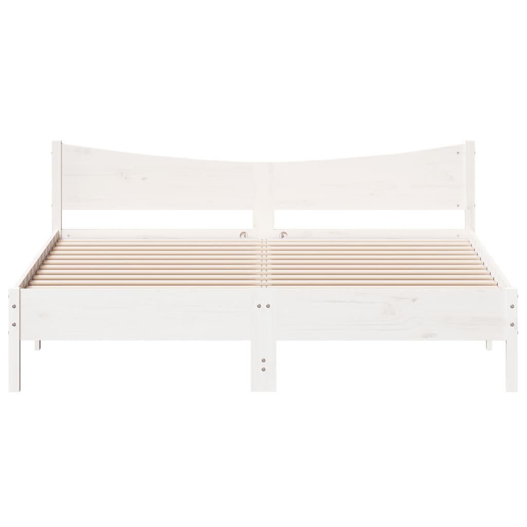 vidaXL Bed Frame without Mattress White 200x200 cm Solid Wood Pine