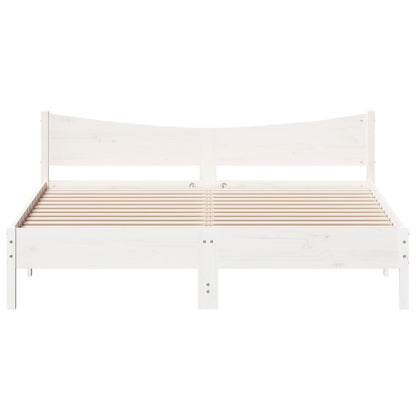 vidaXL Bed Frame without Mattress White 200x200 cm Solid Wood Pine