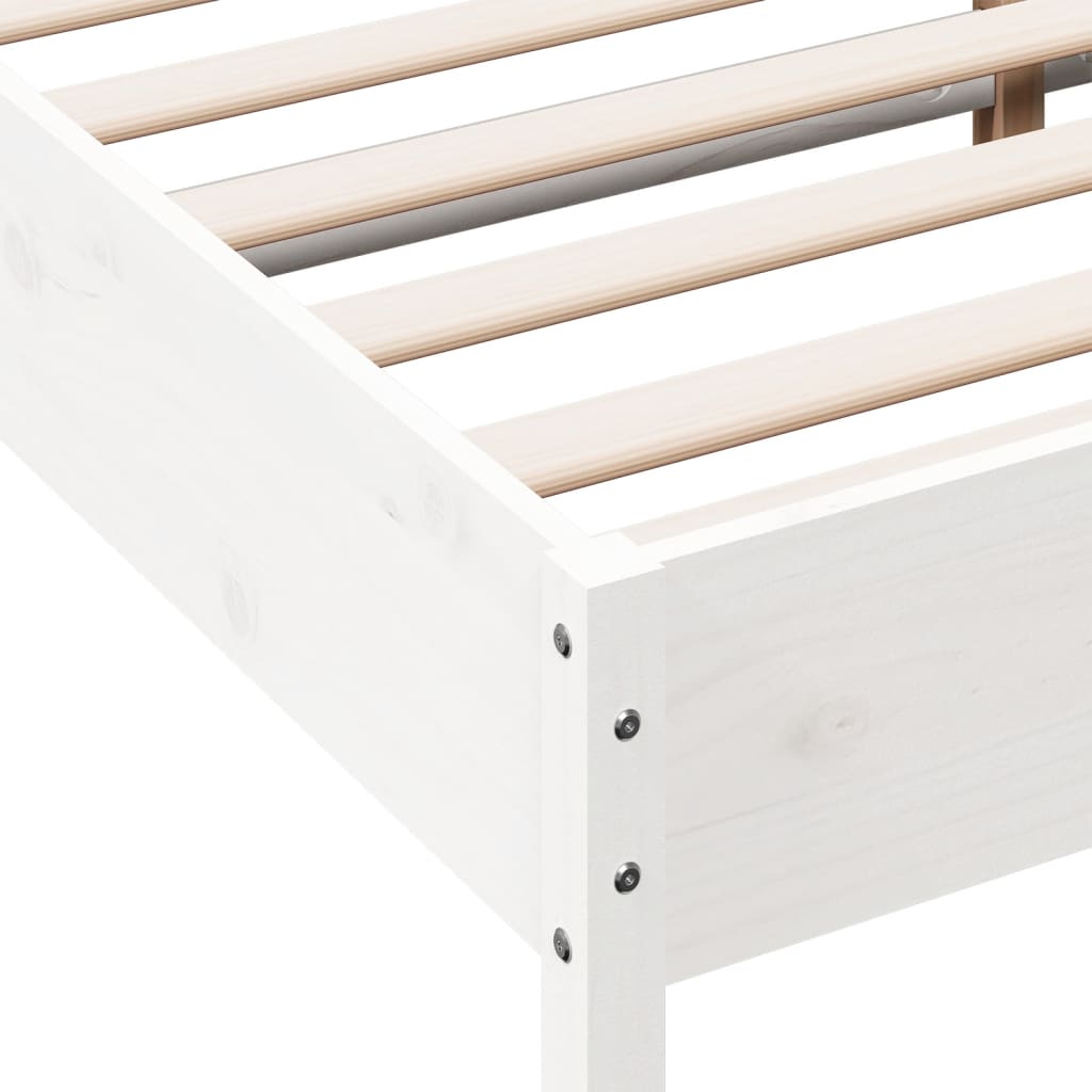 vidaXL Bed Frame without Mattress White 200x200 cm Solid Wood Pine