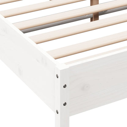 vidaXL Bed Frame without Mattress White 150x200 cm King Size Solid Wood Pine