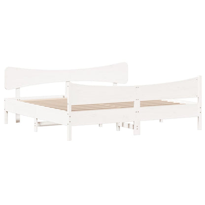 vidaXL Bed Frame without Mattress White 200x200 cm Solid Wood Pine