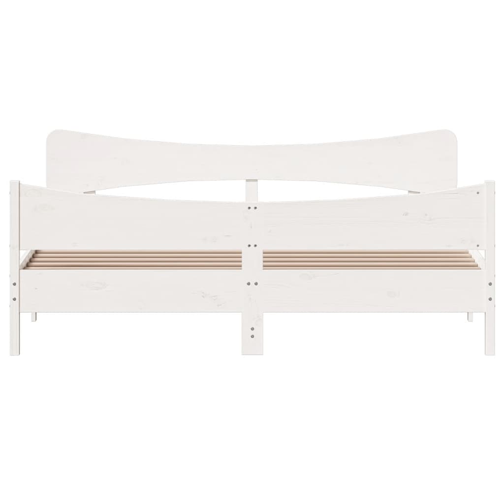 vidaXL Bed Frame without Mattress White 200x200 cm Solid Wood Pine
