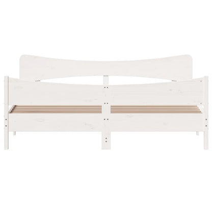 vidaXL Bed Frame without Mattress White 200x200 cm Solid Wood Pine